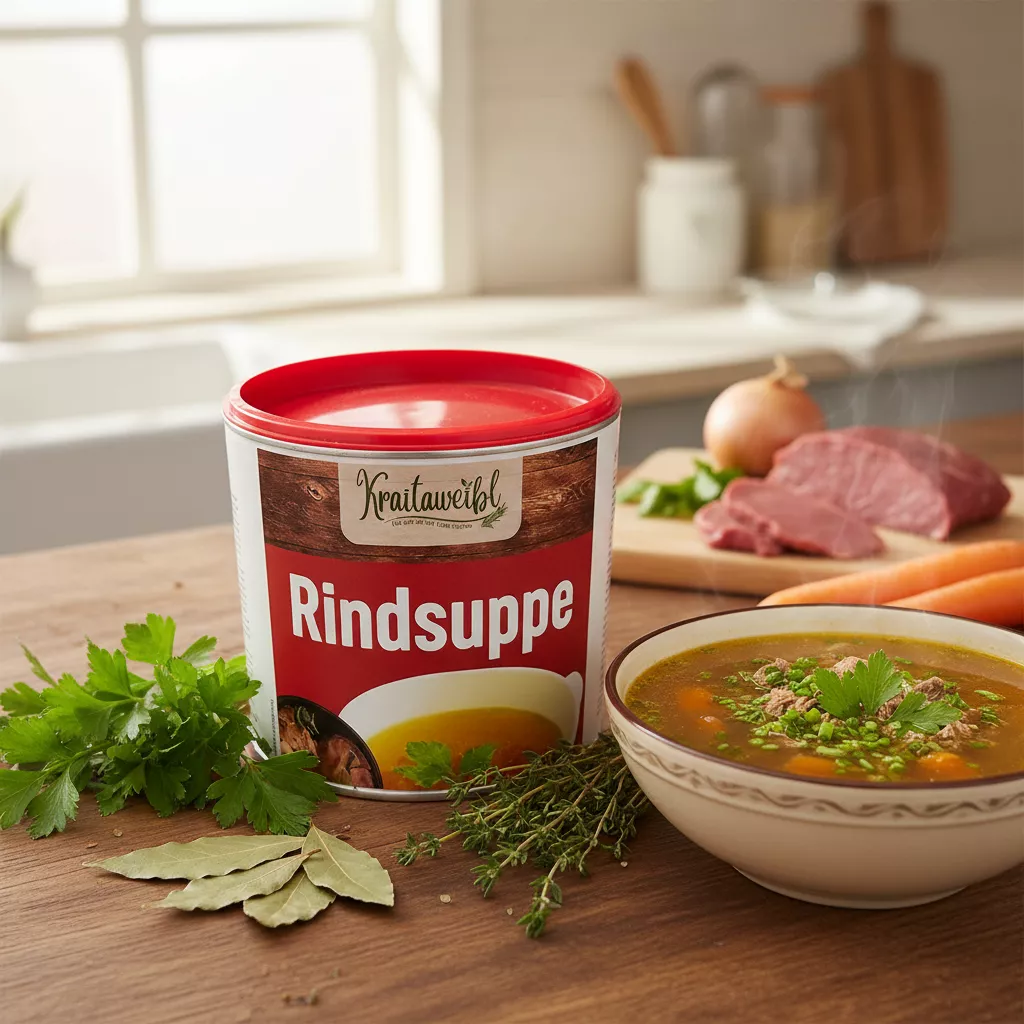Rindsuppe in Pulverform