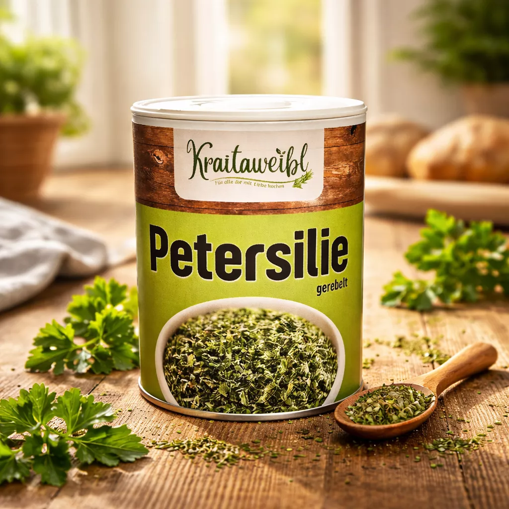 Petersilie getrocknet in einer Streudose Petersilie getrocknet in einer Streudose